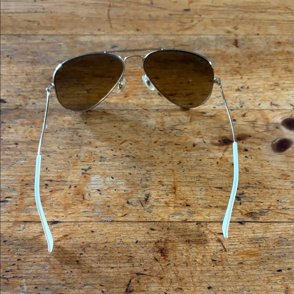 Ray-Ban Gold Frame Brown Lens Aviator Sunglasses - Picture 3 of 3